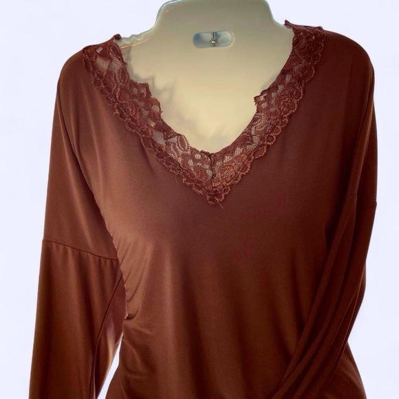 Lace open back brown sexy tempted hearts Los Angeles Med Excellent Condition - Picture 1 of 5